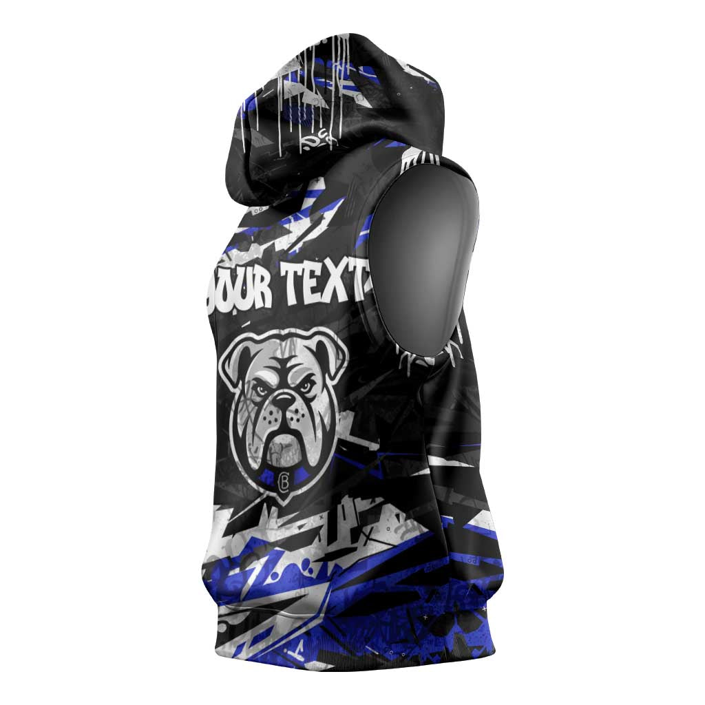 Personalized Canterbury-Bankstown Bulldogs Sleeveless Hoodie Graffiti Grunge Abstract Urban Street Style Design