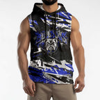 Personalized Canterbury-Bankstown Bulldogs Sleeveless Hoodie Graffiti Grunge Abstract Urban Street Style Design