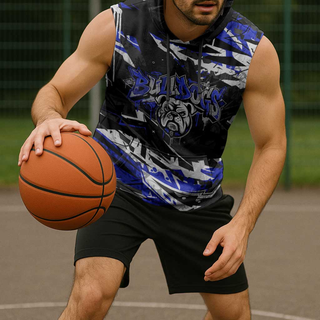 Personalized Canterbury-Bankstown Bulldogs Sleeveless Hoodie Graffiti Grunge Abstract Urban Street Style Design