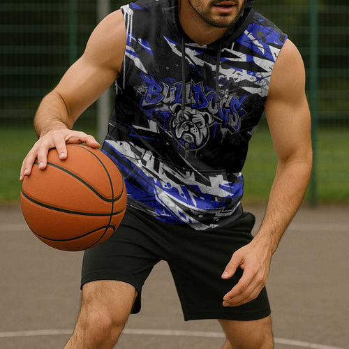 Personalized Canterbury-Bankstown Bulldogs Sleeveless Hoodie Graffiti Grunge Abstract Urban Street Style Design