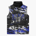 Personalized Canterbury-Bankstown Bulldogs Sleeveless Puffer Jacket Graffiti Grunge Abstract Urban Street Style Design