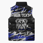 Personalized Canterbury-Bankstown Bulldogs Sleeveless Puffer Jacket Graffiti Grunge Abstract Urban Street Style Design