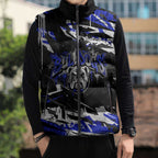Personalized Canterbury-Bankstown Bulldogs Sleeveless Puffer Jacket Graffiti Grunge Abstract Urban Street Style Design