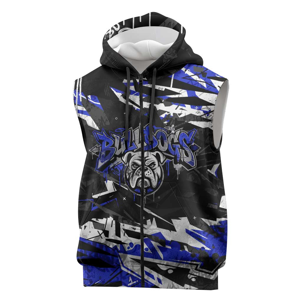 Personalized Canterbury-Bankstown Bulldogs Sleeveless Zip Hoodie Graffiti Grunge Abstract Urban Street Style Design