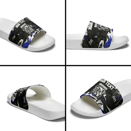Personalized Canterbury-Bankstown Bulldogs Slide Sandals Graffiti Grunge Abstract Urban Street Style Design