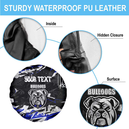 Personalized Canterbury-Bankstown Bulldogs Spare Tire Cover Graffiti Grunge Abstract Urban Street Style Design