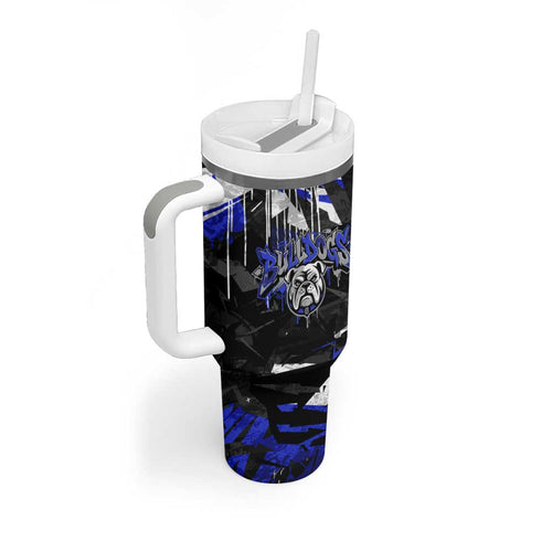 Personalized Canterbury-Bankstown Bulldogs Tumbler With Handle Graffiti Grunge Abstract Urban Street Style Design