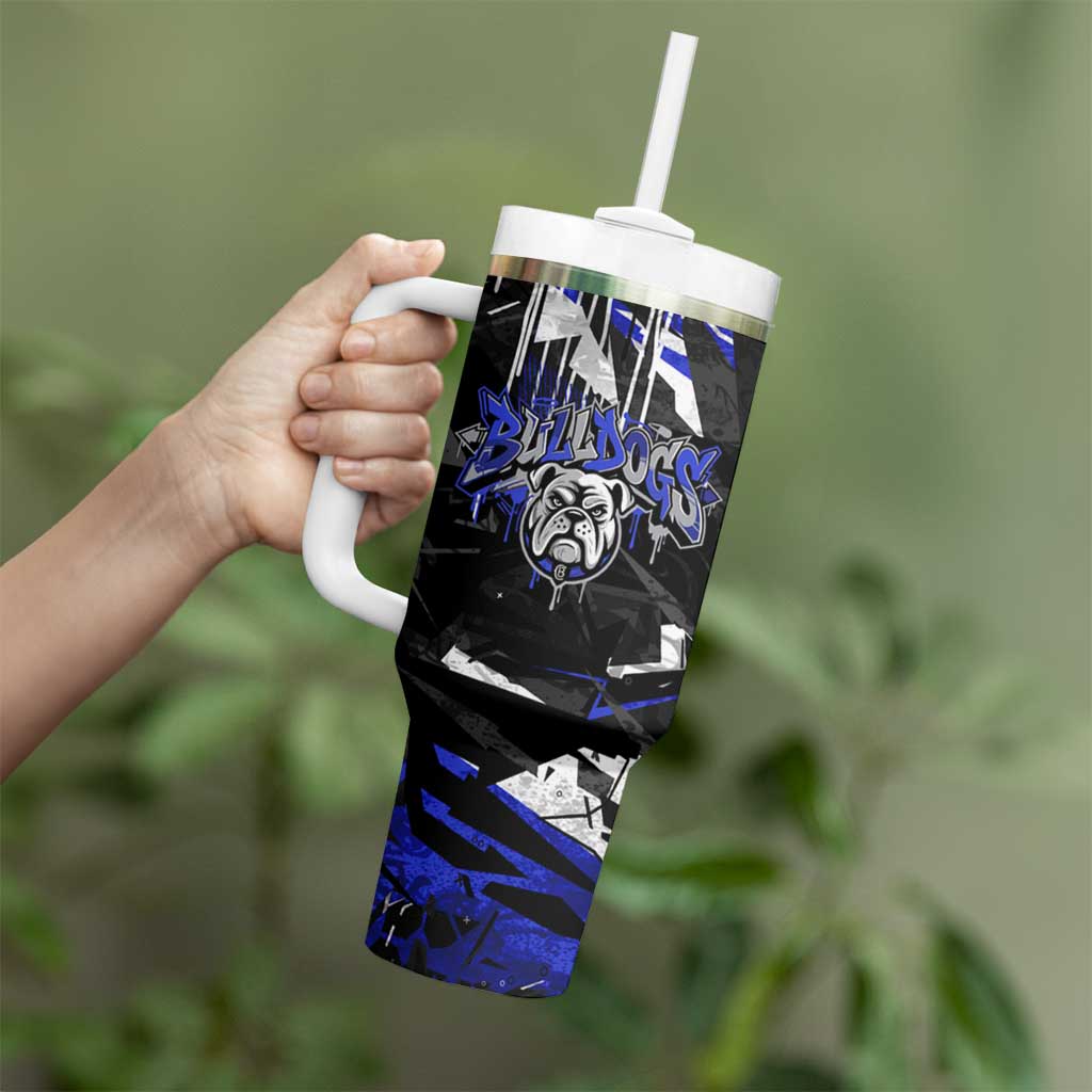Personalized Canterbury-Bankstown Bulldogs Tumbler With Handle Graffiti Grunge Abstract Urban Street Style Design