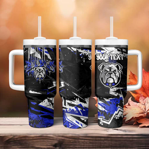 Personalized Canterbury-Bankstown Bulldogs Tumbler With Handle Graffiti Grunge Abstract Urban Street Style Design
