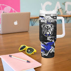 Personalized Canterbury-Bankstown Bulldogs Tumbler With Handle Graffiti Grunge Abstract Urban Street Style Design