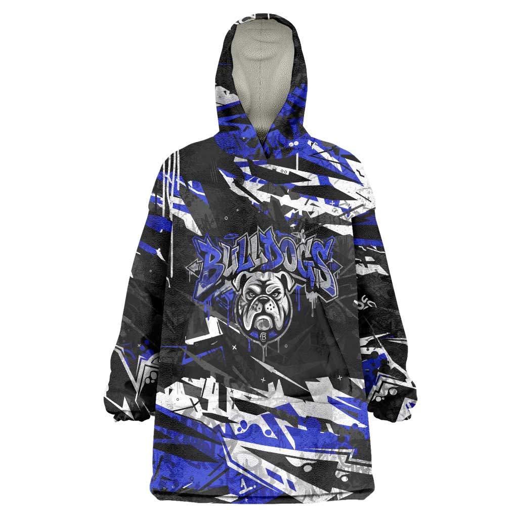 Personalized Canterbury-Bankstown Bulldogs Wearable Blanket Hoodie Graffiti Grunge Abstract Urban Street Style Design