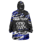 Personalized Canterbury-Bankstown Bulldogs Wearable Blanket Hoodie Graffiti Grunge Abstract Urban Street Style Design