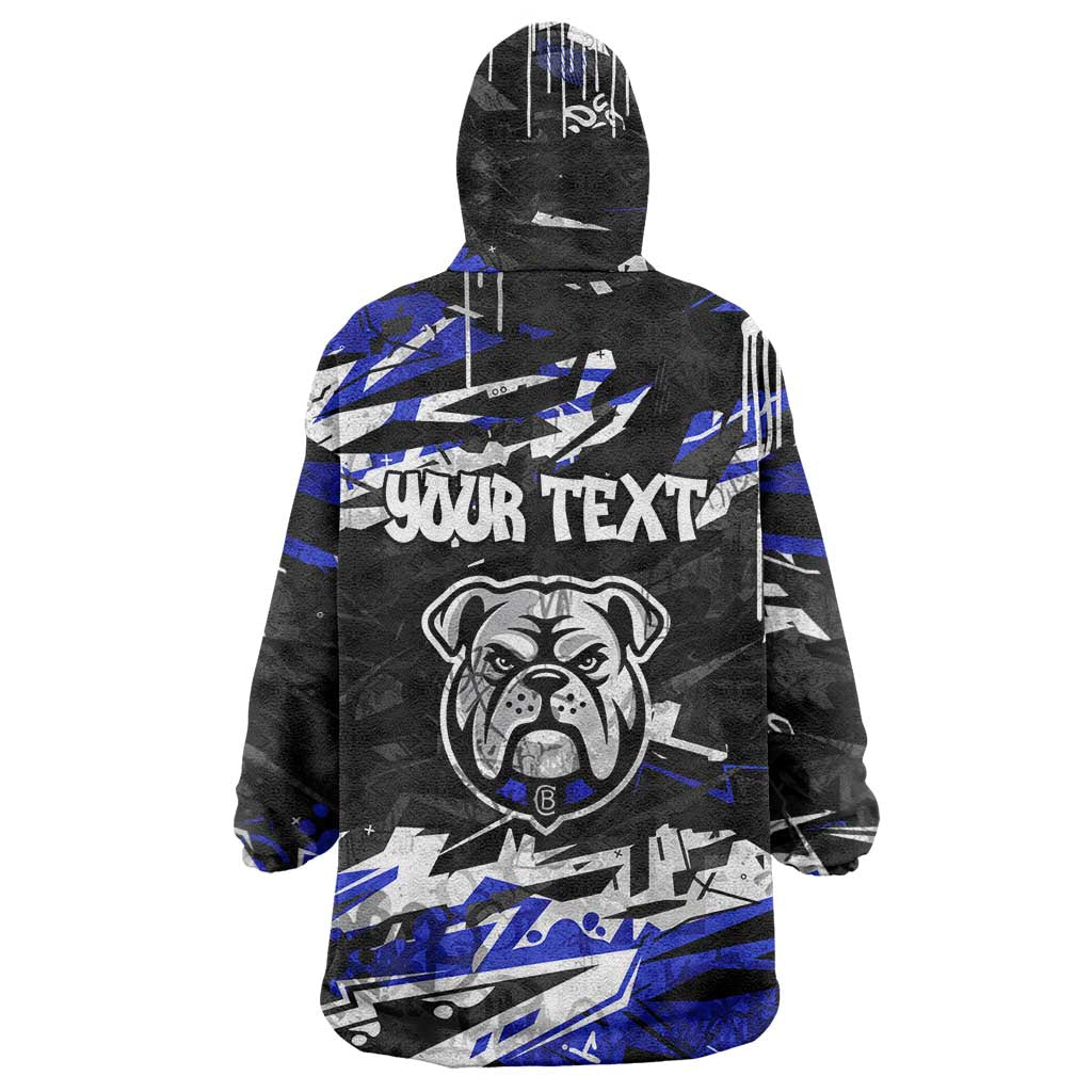 Personalized Canterbury-Bankstown Bulldogs Wearable Blanket Hoodie Graffiti Grunge Abstract Urban Street Style Design