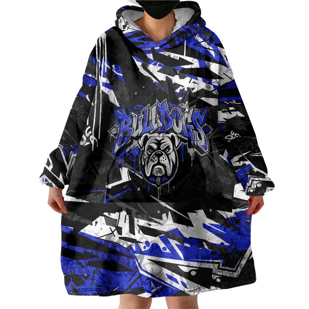 Personalized Canterbury-Bankstown Bulldogs Wearable Blanket Hoodie Graffiti Grunge Abstract Urban Street Style Design
