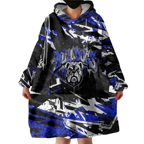 Personalized Canterbury-Bankstown Bulldogs Wearable Blanket Hoodie Graffiti Grunge Abstract Urban Street Style Design