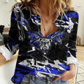 Personalized Canterbury-Bankstown Bulldogs Women Casual Shirt Graffiti Grunge Abstract Urban Street Style Design