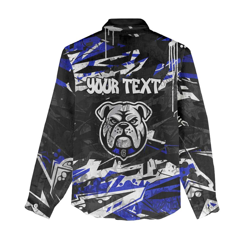 Personalized Canterbury-Bankstown Bulldogs Women Casual Shirt Graffiti Grunge Abstract Urban Street Style Design