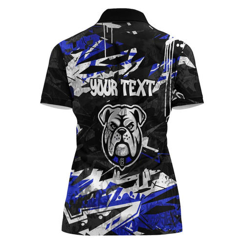 Personalized Canterbury-Bankstown Bulldogs Women Polo Shirt Graffiti Grunge Abstract Urban Street Style Design