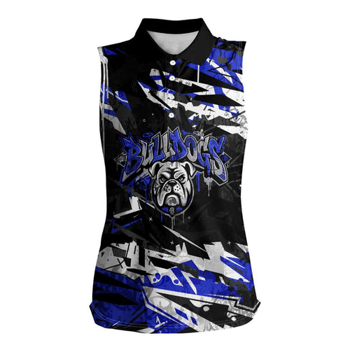 Personalized Canterbury-Bankstown Bulldogs Women Sleeveless Polo Shirt Graffiti Grunge Abstract Urban Street Style Design