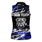 Personalized Canterbury-Bankstown Bulldogs Women Sleeveless Polo Shirt Graffiti Grunge Abstract Urban Street Style Design