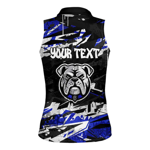 Personalized Canterbury-Bankstown Bulldogs Women Sleeveless Polo Shirt Graffiti Grunge Abstract Urban Street Style Design