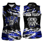 Personalized Canterbury-Bankstown Bulldogs Women Sleeveless Polo Shirt Graffiti Grunge Abstract Urban Street Style Design