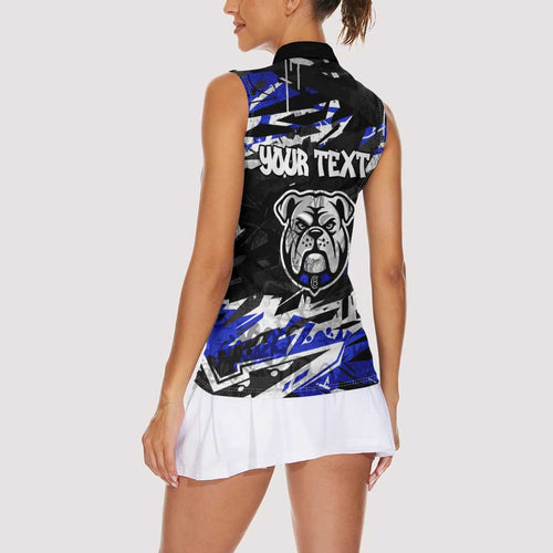 Personalized Canterbury-Bankstown Bulldogs Women Sleeveless Polo Shirt Graffiti Grunge Abstract Urban Street Style Design