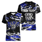 Personalized Canterbury-Bankstown Bulldogs Women V-Neck T-Shirt Graffiti Grunge Abstract Urban Street Style Design