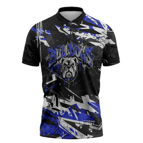 Personalized Canterbury-Bankstown Bulldogs Zipper Polo Shirt Graffiti Grunge Abstract Urban Street Style Design