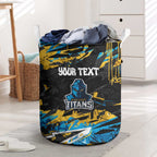 Personalized Gold Coast Titans Laundry Basket Graffiti Grunge Abstract Urban Street Style Design