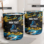 Personalized Gold Coast Titans Laundry Basket Graffiti Grunge Abstract Urban Street Style Design