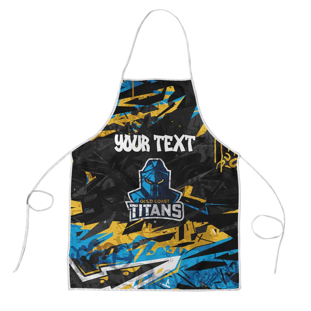 Personalized Gold Coast Titans Apron Graffiti Grunge Abstract Urban Street Style Design