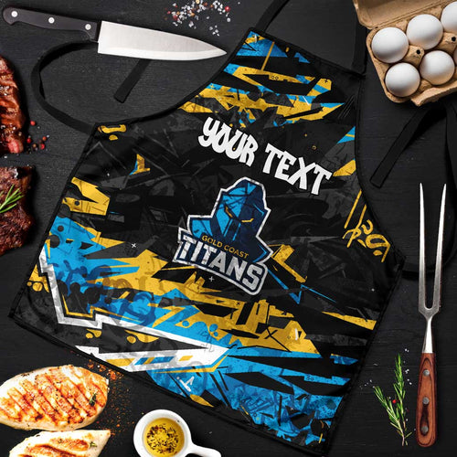 Personalized Gold Coast Titans Apron Graffiti Grunge Abstract Urban Street Style Design