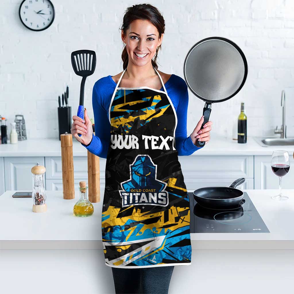 Personalized Gold Coast Titans Apron Graffiti Grunge Abstract Urban Street Style Design