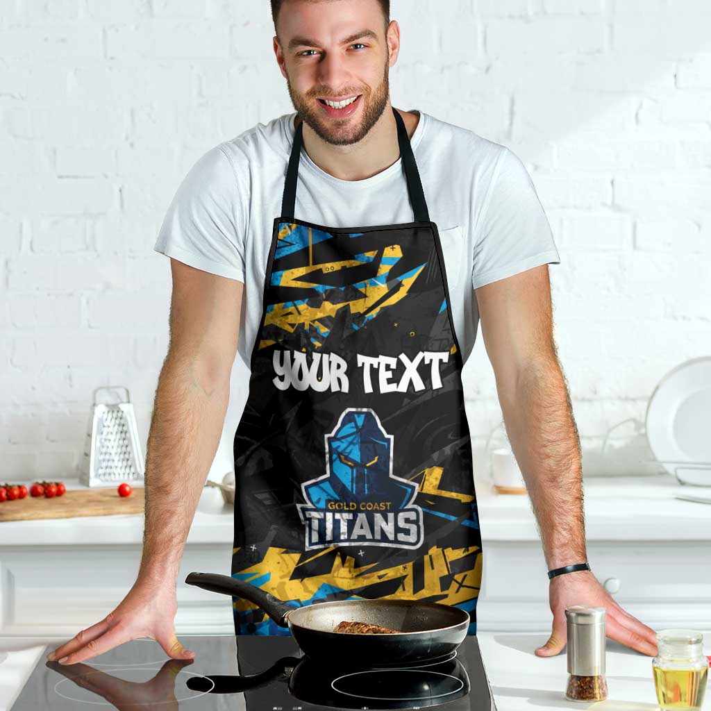 Personalized Gold Coast Titans Apron Graffiti Grunge Abstract Urban Street Style Design