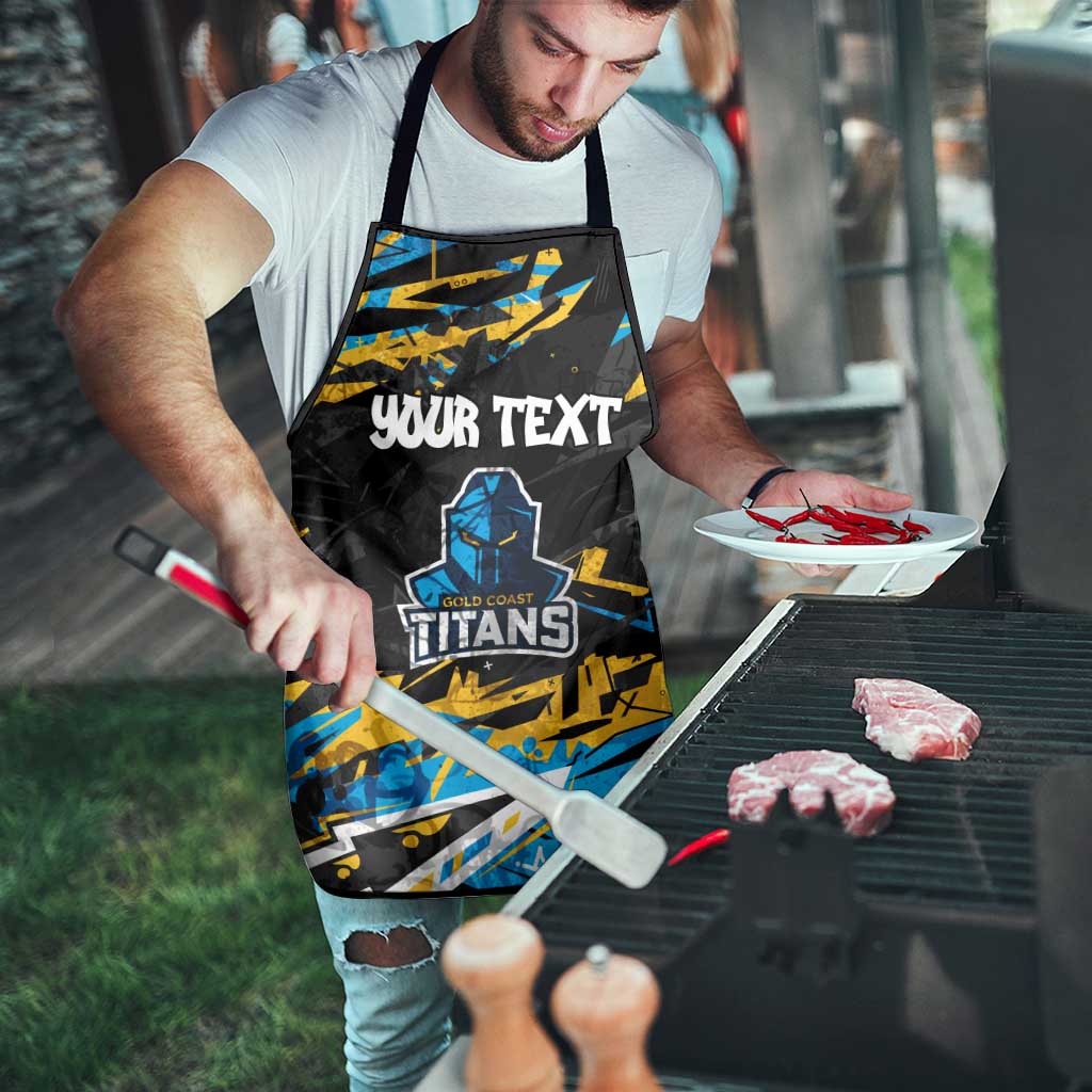 Personalized Gold Coast Titans Apron Graffiti Grunge Abstract Urban Street Style Design