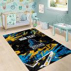 Personalized Gold Coast Titans Area Rug Graffiti Grunge Abstract Urban Street Style Design