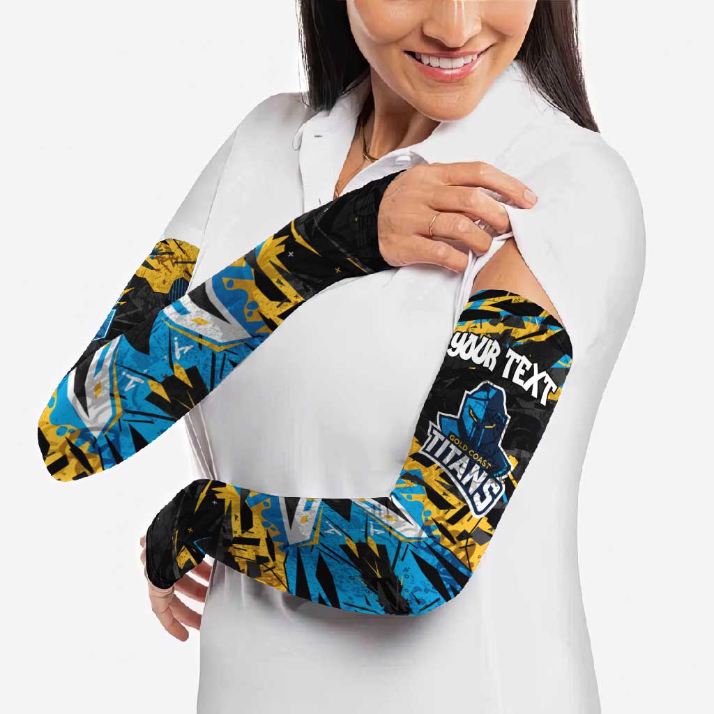Personalized Gold Coast Titans Arm Sleeves Graffiti Grunge Abstract Urban Street Style Design