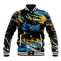 Personalized Gold Coast Titans Baseball Jacket Graffiti Grunge Abstract Urban Street Style Design