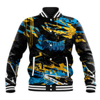 Personalized Gold Coast Titans Baseball Jacket Graffiti Grunge Abstract Urban Street Style Design