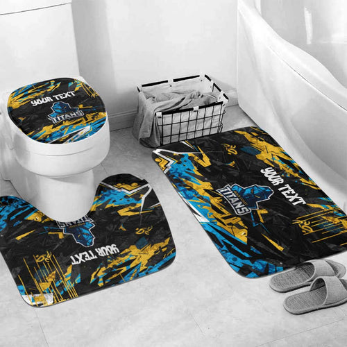 Personalized Gold Coast Titans Bathroom Set Graffiti Grunge Abstract Urban Street Style Design