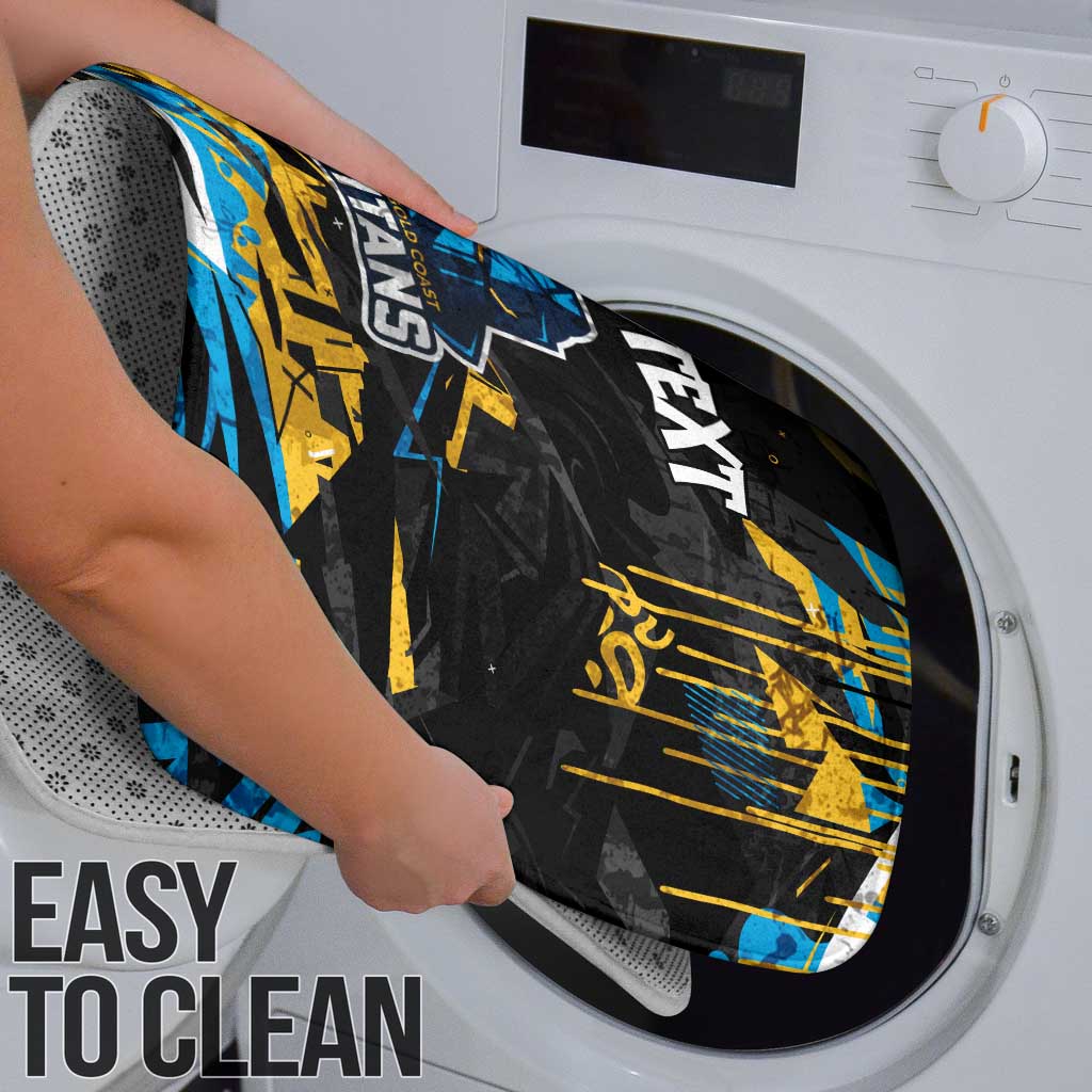 Personalized Gold Coast Titans Bathroom Set Graffiti Grunge Abstract Urban Street Style Design