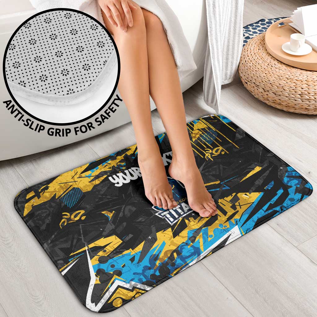 Personalized Gold Coast Titans Bathroom Set Graffiti Grunge Abstract Urban Street Style Design
