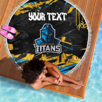 Personalized Gold Coast Titans Beach Blanket Graffiti Grunge Abstract Urban Street Style Design