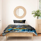 Personalized Gold Coast Titans Bedding Set Graffiti Grunge Abstract Urban Street Style Design