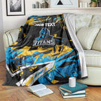 Personalized Gold Coast Titans Blanket Graffiti Grunge Abstract Urban Street Style Design