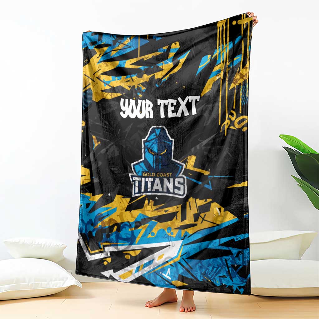 Personalized Gold Coast Titans Blanket Graffiti Grunge Abstract Urban Street Style Design