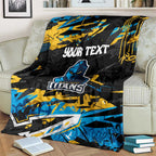 Personalized Gold Coast Titans Blanket Graffiti Grunge Abstract Urban Street Style Design