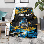 Personalized Gold Coast Titans Blanket Graffiti Grunge Abstract Urban Street Style Design