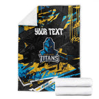Personalized Gold Coast Titans Blanket Graffiti Grunge Abstract Urban Street Style Design